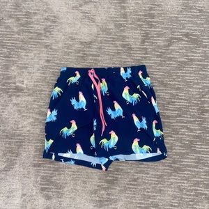 COPY - Chubbies blue swim suit with roosters